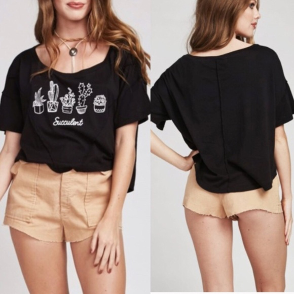 Wildfox Tops - NWOT WILDFOX Succulent Black Top